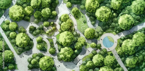 Aerial View of a Park with ...