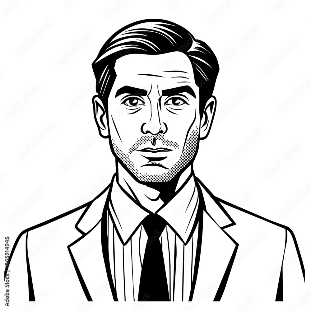 hand drawn man in suit, generative AI hand drawn man in suit, generative AI