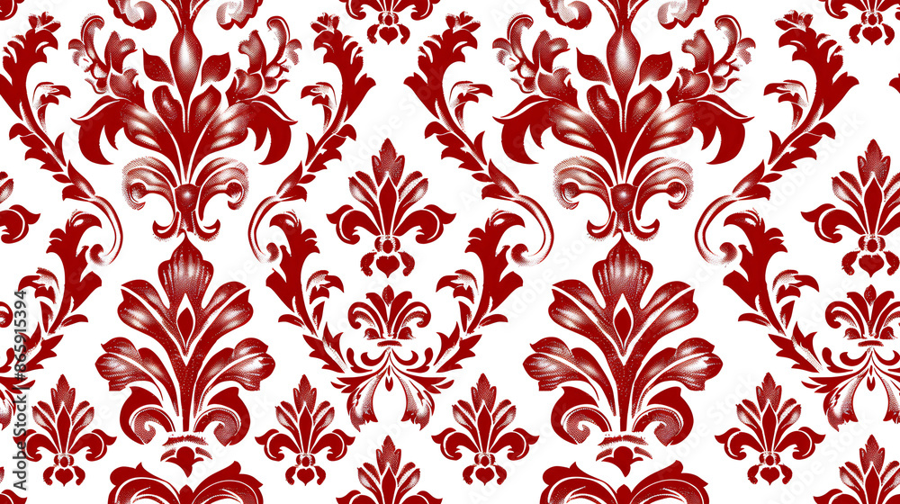 Fleur de lis pattern, red and white Fleur de lis pattern, red and white