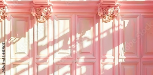 Pink Paneled Wall With Sunb...