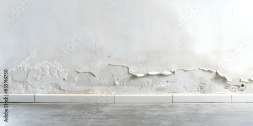 Health hazard alert Large mildew stains discovered on apartment wall. Concept Mildew Stains, Apartment Wall, Health Hazard Alert