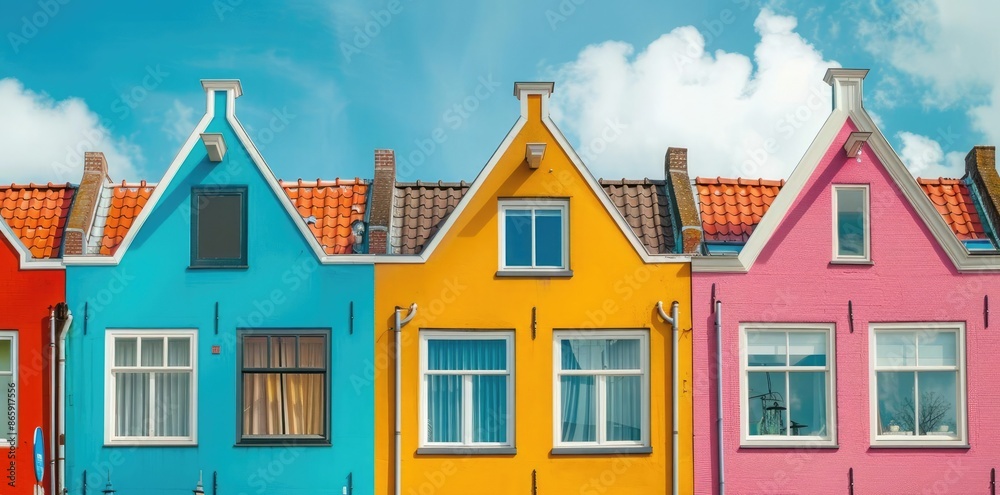 Colorful Row of Houses - Photo Colorful Row of Houses - Photo