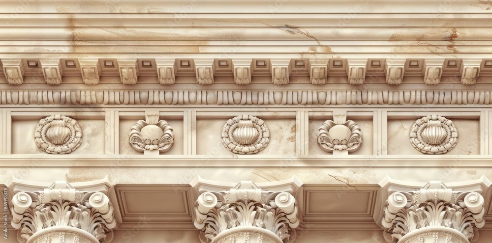 Ornate Column Capital Architectural Detail 3D Illustration Ornate Column Capital Architectural Detail 3D Illustration