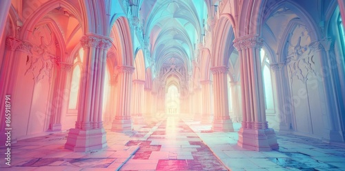 Pastel Gothic Hallway - Dig...