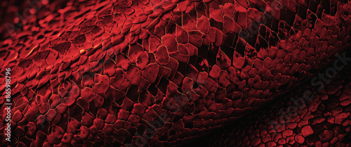 Wallpaper Mural Red snake skin texture close up Torontodigital.ca