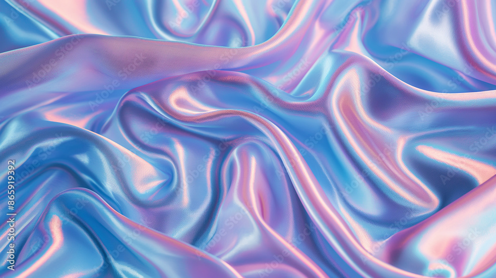 Obraz premium Smooth and flowing iridescent fabric with pastel colors.