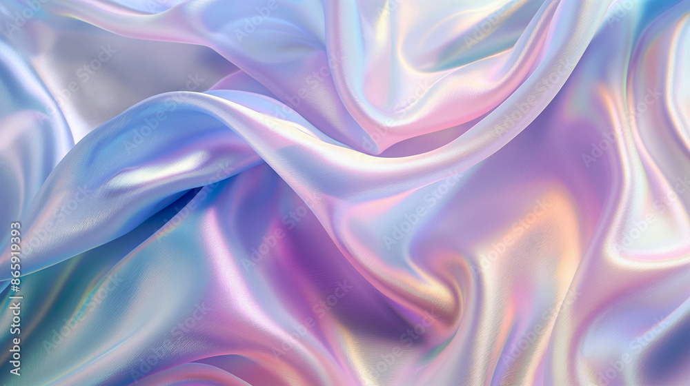 Smooth and flowing iridescent fabric with pastel colors. Smooth and flowing iridescent fabric with pastel colors.