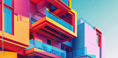 Colorful Modern Building Il...