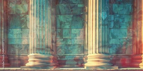Vintage Stone Pillars and W...