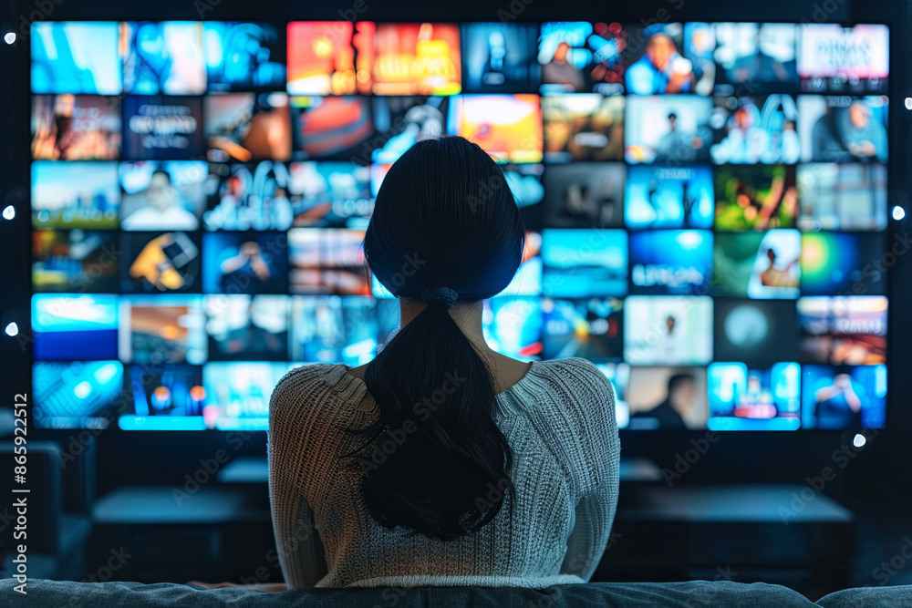 Television streaming and TV broadcast, multimedia wall concept Television streaming and TV broadcast, multimedia wall concept
