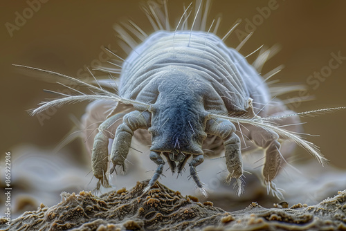 Macro shot of a house dust mite, detailed insect image