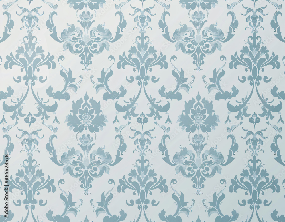 Light blue damask pattern background with a light gray color, an elegant and sophisticated wallpaper design Light blue damask pattern background with a light gray color, an elegant and sophisticated wallpaper design