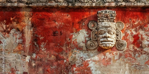 Ancient Mayan Stone Mask on...