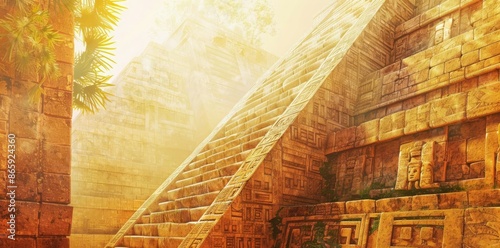 Ancient Mayan Pyramids Illu...