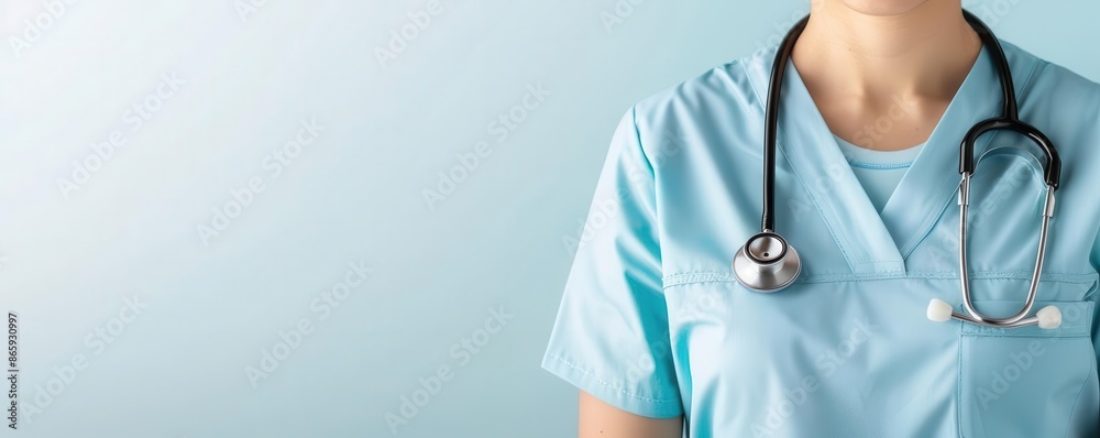 Nurse clipart with a stethoscope and scrubs Nurse clipart with a stethoscope and scrubs