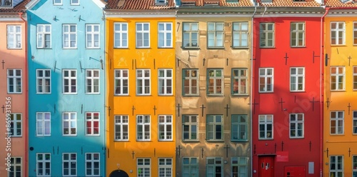 Colorful Row of Townhouses - Realistic Photo © Siasart Stock
