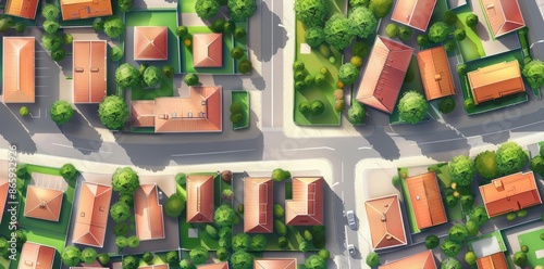 Aerial View of a Suburban N...