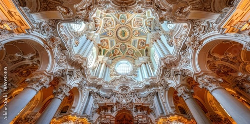 Ornate Church Interior Ceil...
