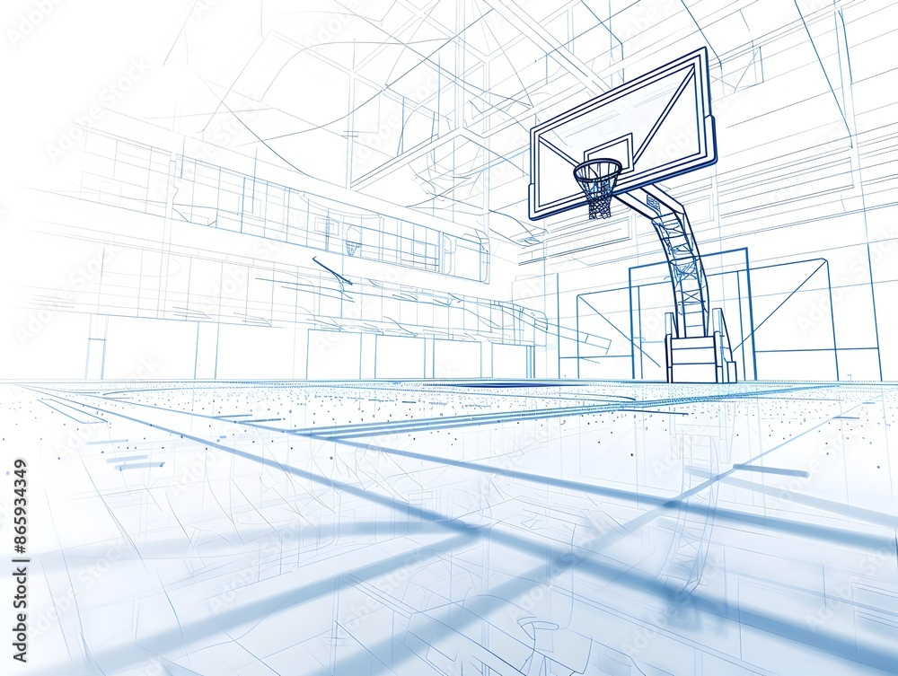 Technical Blueprint of Basketball Court Manufacturing Components
