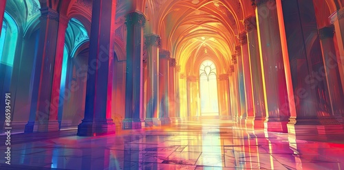 Colorful Hallway Illustration