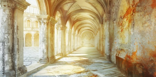 Ancient Stone Archway Illus...