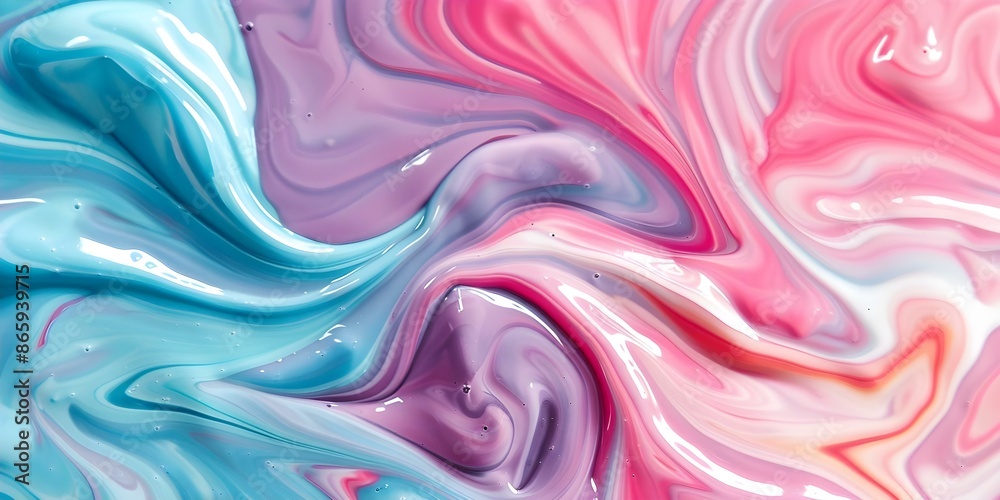 Fototapeta premium Vibrant swirls in abstract marbled wallpaper. Concept Abstract Art, Marbled Wallpaper, Vibrant Colors
