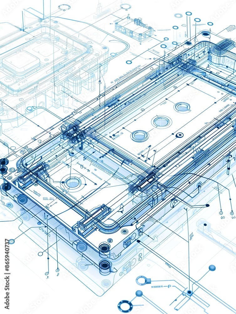 Minimal Abstract Digital Blueprint of Structural Battery Components Minimal Abstract Digital Blueprint of Structural Battery Components