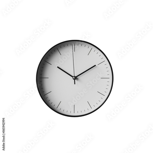 Modern Black And White Clock Against A Checkered Background