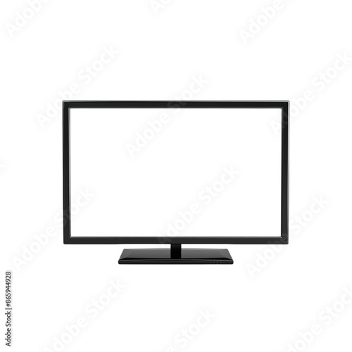 Black Flat Screen Television On White Background