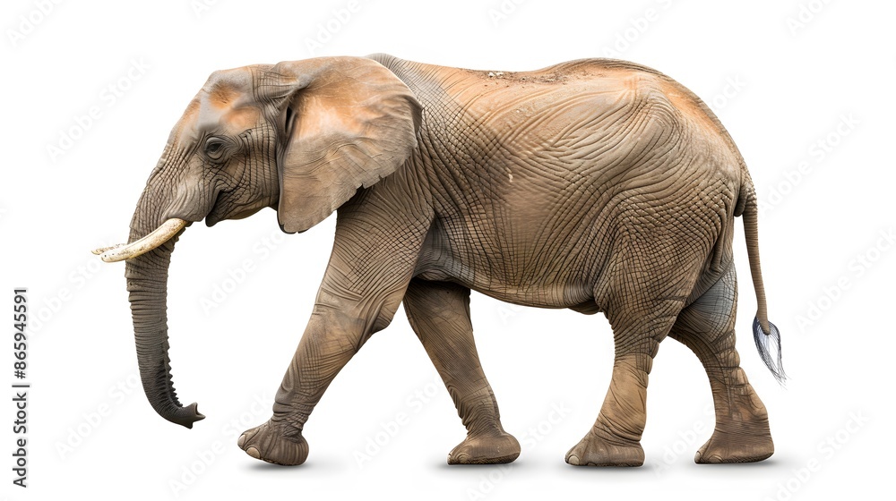 Obraz premium African elephant - Loxodonta africana female. Animals isolated on white background.