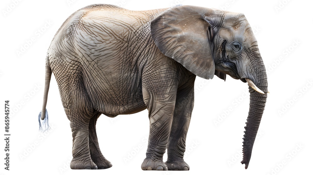 Obraz premium African elephant - Loxodonta africana female. Animals isolated on white background.