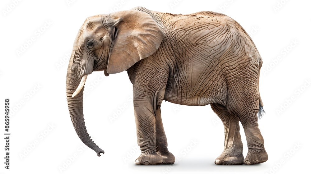 Obraz premium African elephant - Loxodonta africana female. Animals isolated on white background.