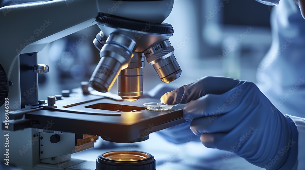 scientist using microscope in research lab, scientific investigation and discovery scientist using microscope in research lab, scientific investigation and discovery