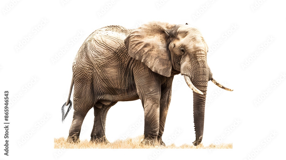 Obraz premium African elephant - Loxodonta africana female. Animals isolated on white background.