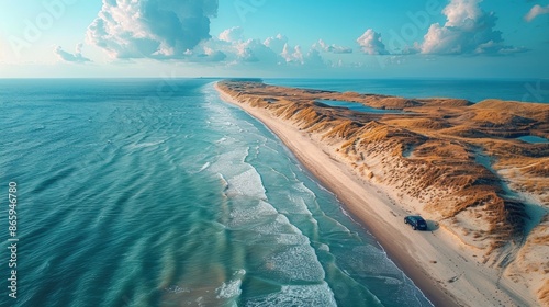 The beautiful sand dunes of the Curonian Spit seen from above