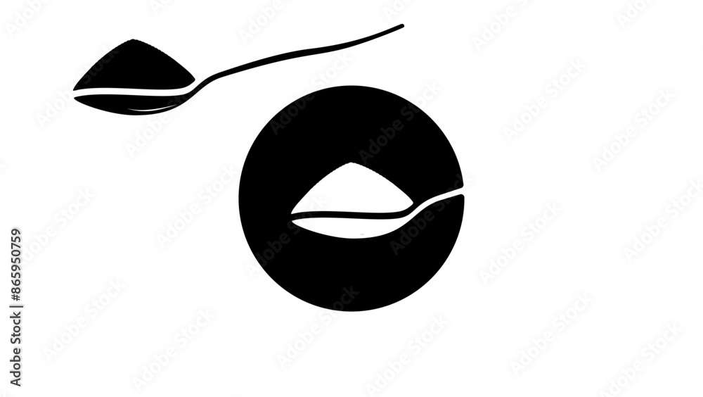 Sugar Spoon, black isolated silhouette Sugar Spoon, black isolated silhouette