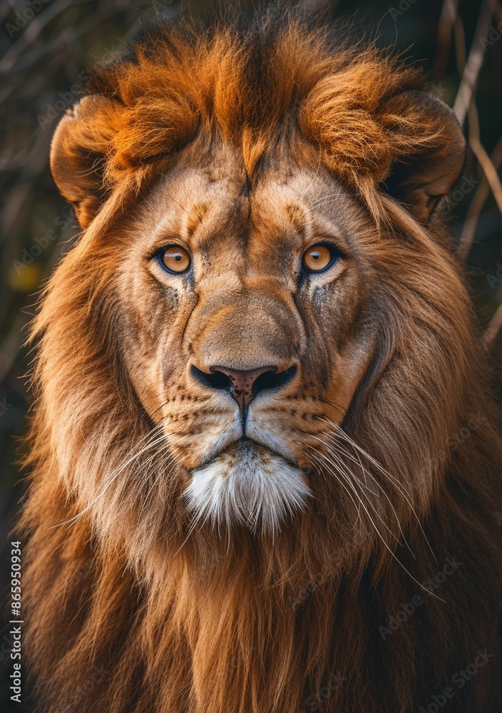 Close Up Portrait of a Male Lion With a Powerful Gaze Close Up Portrait of a Male Lion With a Powerful Gaze