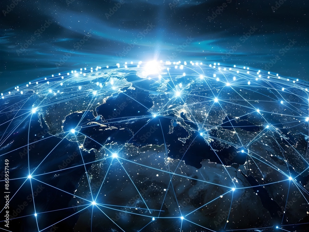 Global Network Connection with Bright and Clear Space Global Network Connection with Bright and Clear Space
