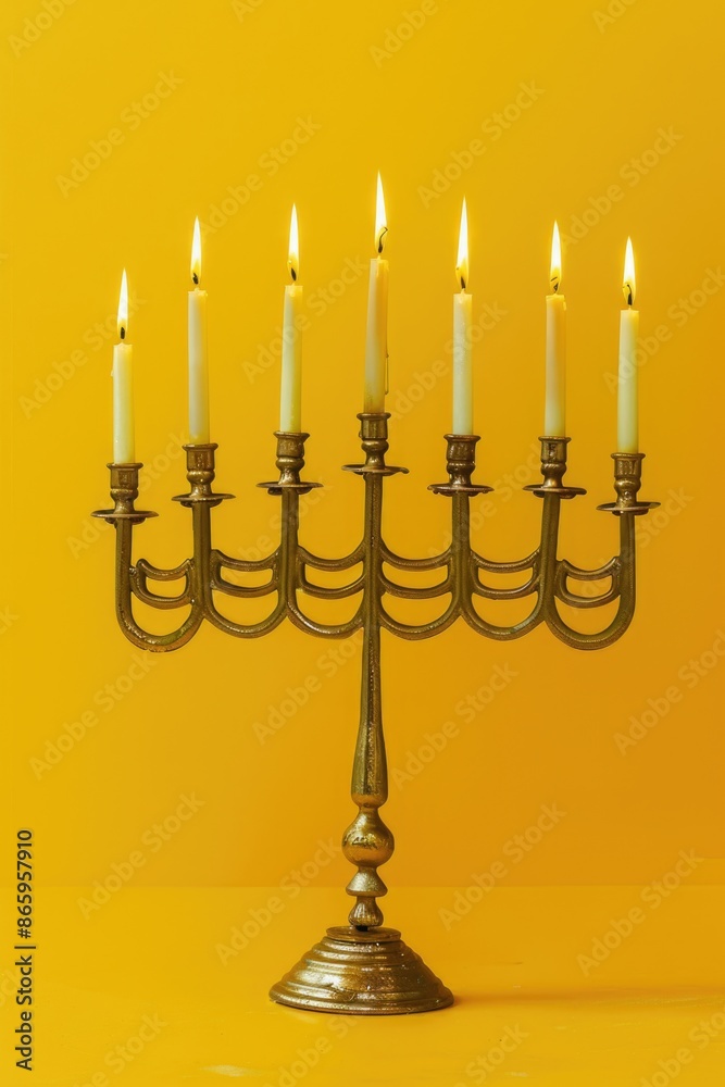 Candlelit ambiance with five lit candles