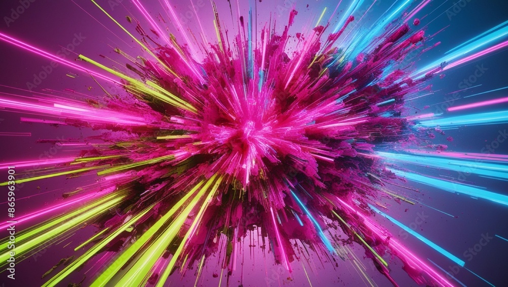 An_explosion_of_vibrant_colors_resembling_a_digital_gl An_explosion_of_vibrant_colors_resembling_a_digital_gl