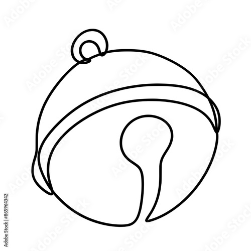 Jingle bell one line  art drawing 
