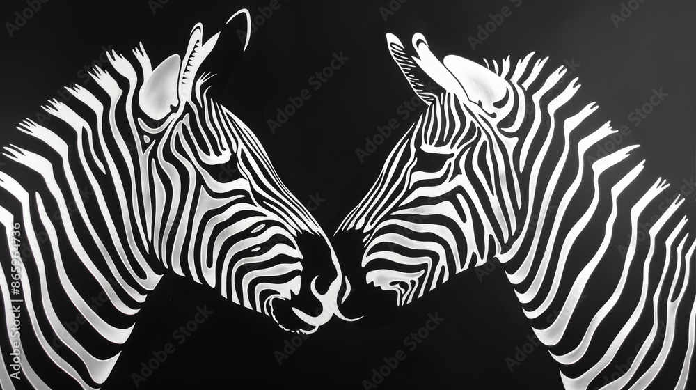 Fototapeta premium Zebra Motif Charming Monochrome Stripes
