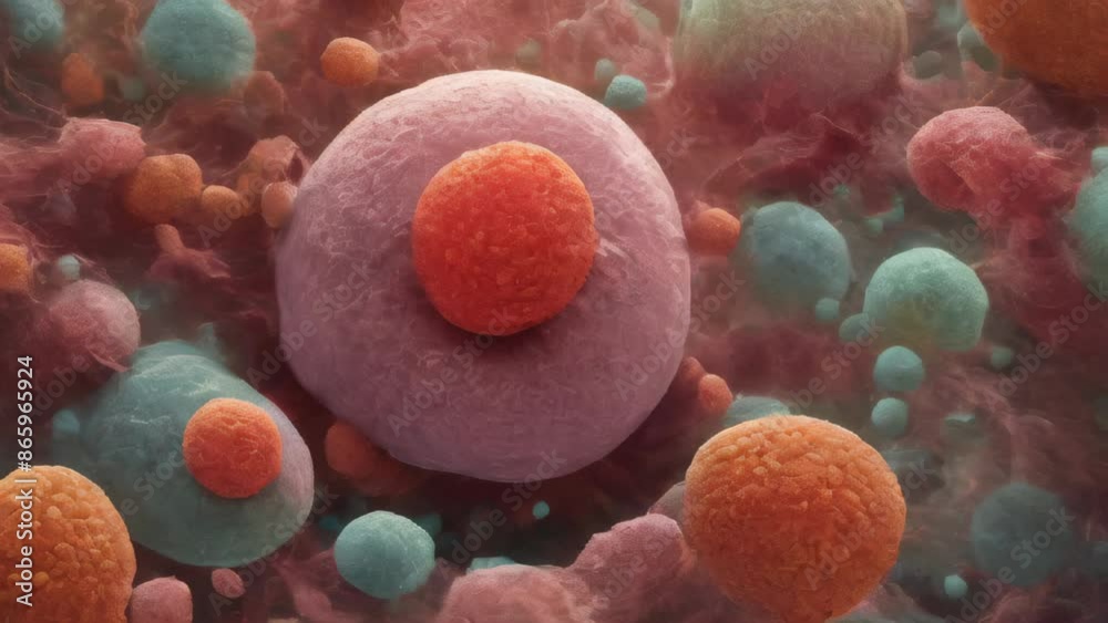 A microscopic view of Saccharomyces boulardi yeast, emphasizing its ability to multiply and spread rapidly in a given environment through the processes of budding and cell division .Medical concept. G
