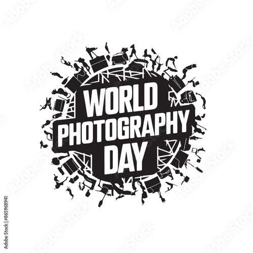 World photography day, t shirt, typography, vector art illustration.
