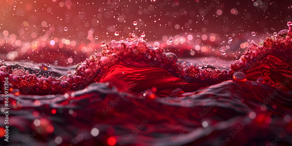 Bubbles and Richness of Red Wine. Art in Action Bubbles and Richness of Red Wine. Art in Action