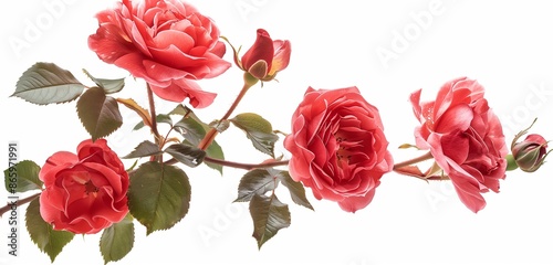 Stunning red roses, translucent petals glowing, isolated in perfect clarity, delicate elegance.  © Muhammad