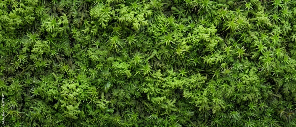 Panoramic close-up, high detail scan of climbing moss material, Generative AI Panoramic close-up, high detail scan of climbing moss material, Generative AI