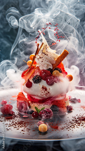Indulgent Delights: Luxurious Gourmet Dessert in Ultra Panavision 70 Style photo