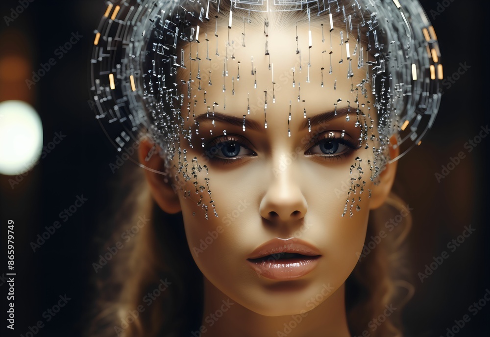scanning women face in modern face recognition system scanning women face in modern face recognition system
