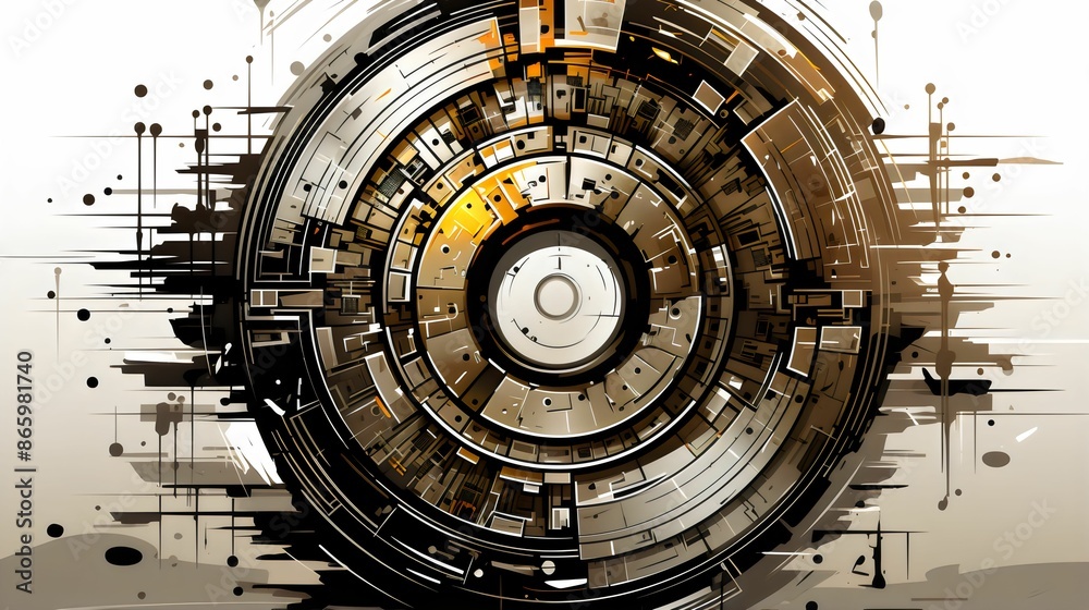 Obraz premium Smart Cyber Lock Vector: Modern Security Solutions